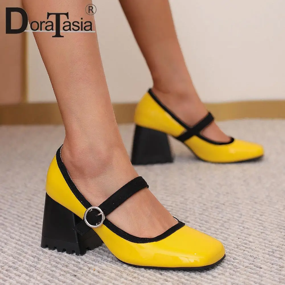 

DORATASIA Plus Size 30-48 Brand New Ladies Mary Janes Pumps Fashion Chunky High Heels women's Pumps Party Office Woman Shoes