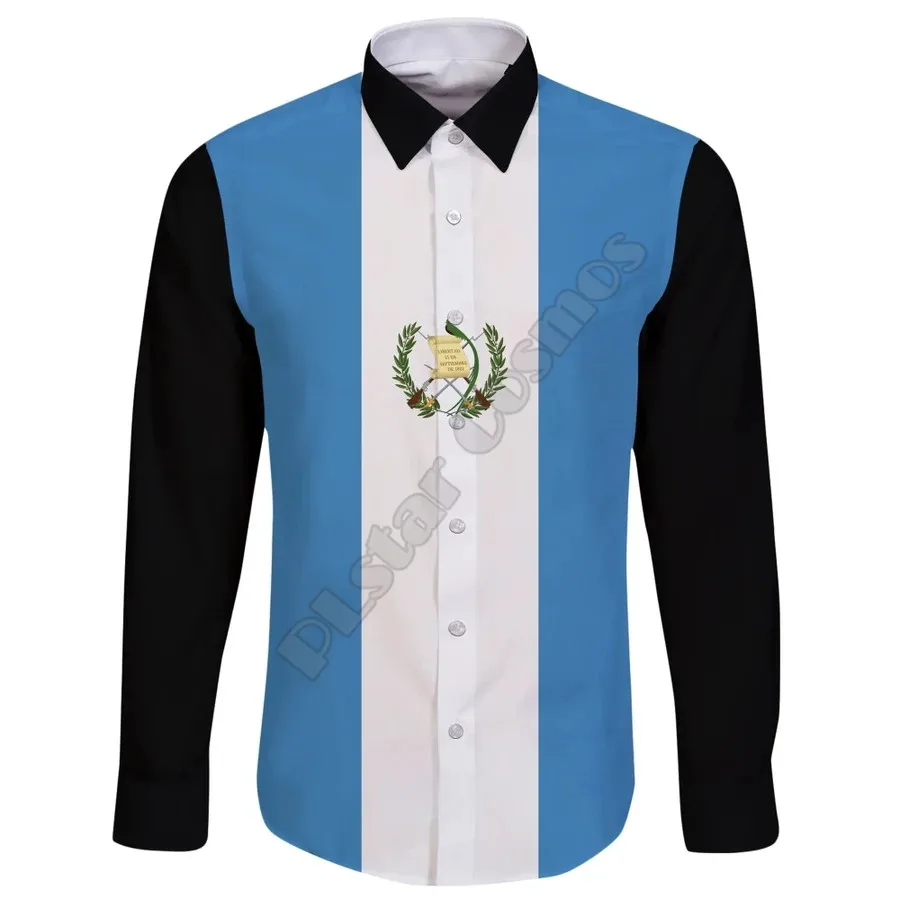 

Guatemala Long Sleeve Button Shirt 3D Printed Fashion Casual Shirt Button-down Shirt Unique Streewear
