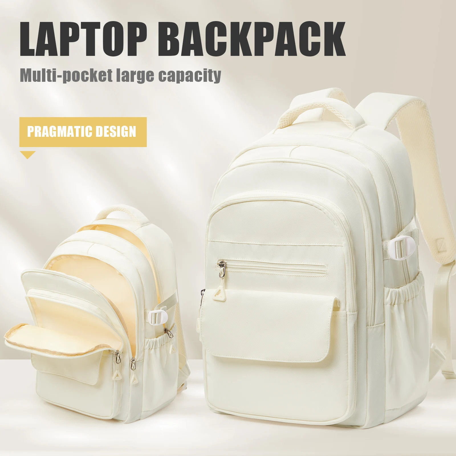 Sac à dos blanc élégant de Style japonais pour écolières et garçons, sac à dos de voyage pour ordinateur portable, sac à dos de jour décontracté, sacs pour voyage