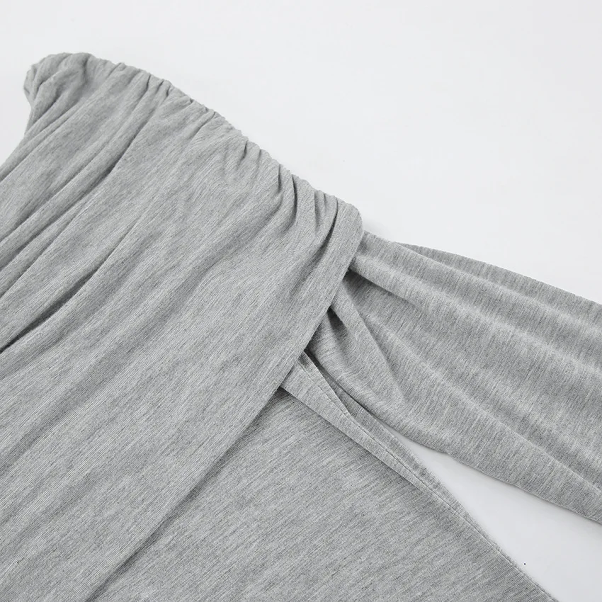 Fashion Autumn Knit Long Dress Women's Off-Shoulder Patchwork Ribbed High Waist Slim Ladies Dress Knitwear Elegant Dress