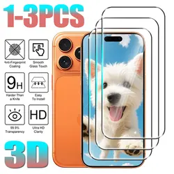 Premium Full Screen Tempered Glass Protector - 3D Ultra - Clear Display Shield - 3 PCS (For iPhone 15 Plus)