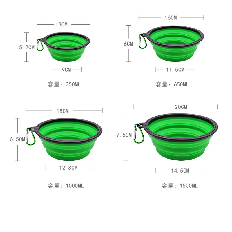 Title 1, 350ML/650ML Foldable Silicone Pet Bowl Portable...