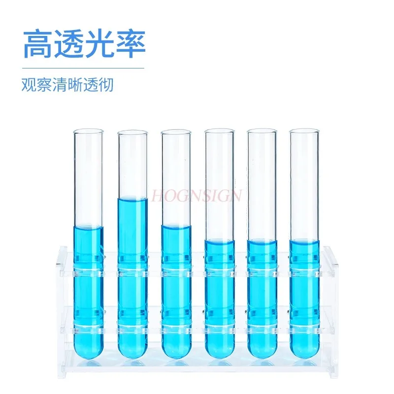 10pcs Glass test tubes for laboratory use-Round bottomed flat mouthed test tubes with stoppers-High temperature resistance
