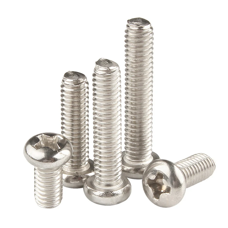 Carbon Steel Screw 20-500pcs M1 M1.2 M1.4 M1.6 m1.7 M2 M2.5 M2.6 M3 M3.5 M4 Nickel Plated Cross Phillips Round Pan Head Screw Bolt
