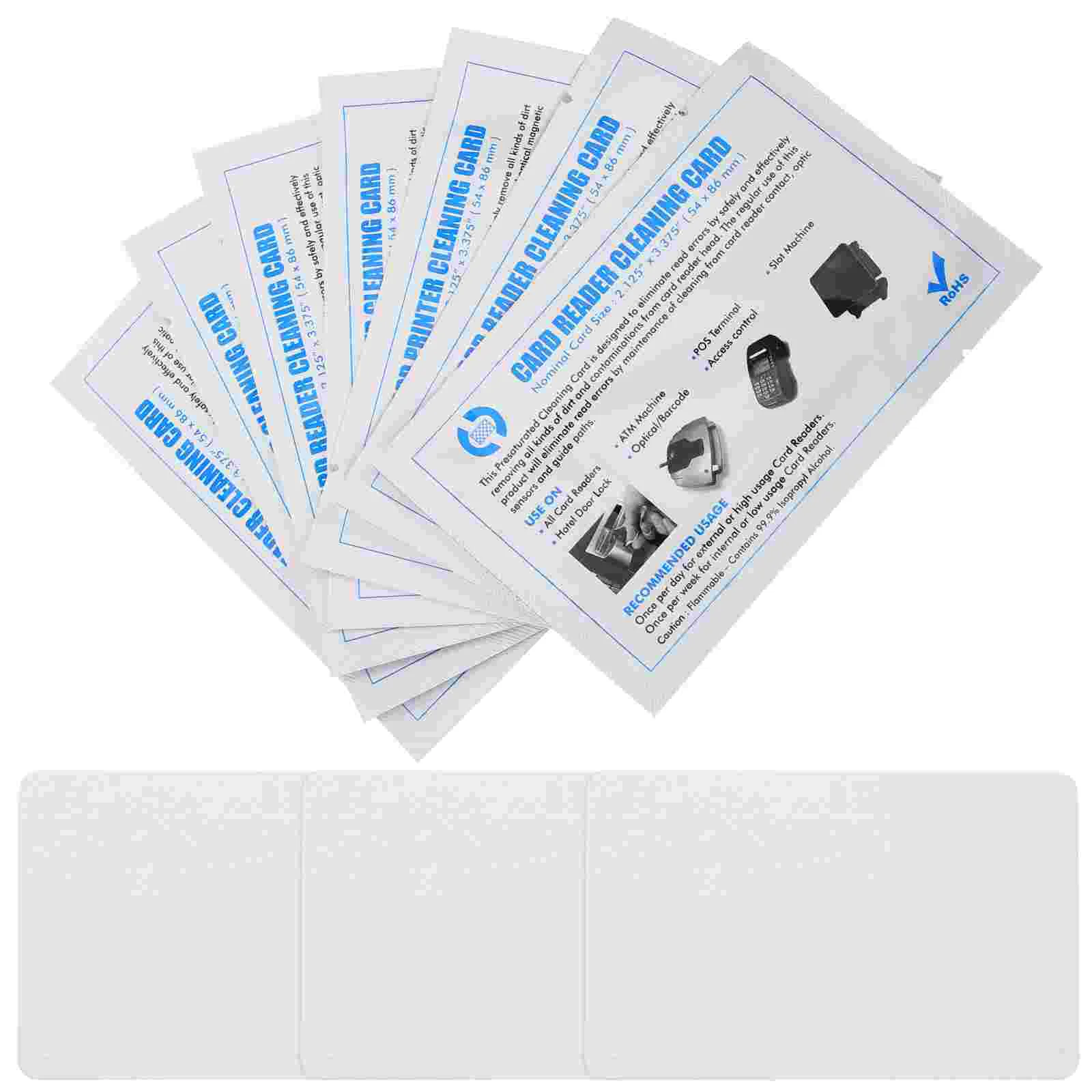 Nettoyeur de lecteur de cartes, 10 pièces, terminal de livres, outil de crédit pour imprimante, Pvc, outils latéraux pour touristes, cartes réutilisables