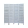 Sycamore wood 4 Panel Screen Folding Louvered Room Divider - Old white 2
