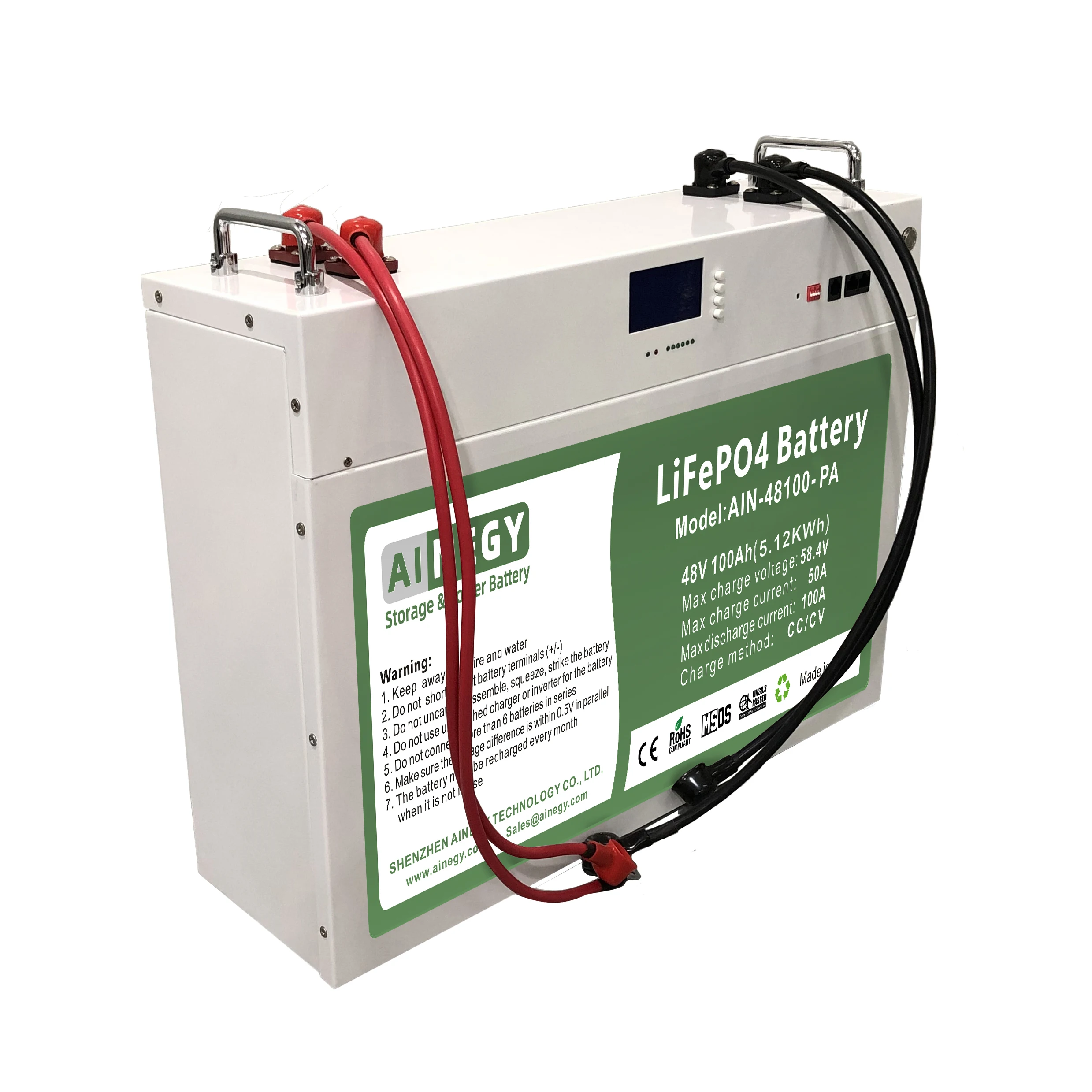 Ainegy Ad Alta Densità Di Energia Lifepo4 5Kwh 48 Voltaggio 100Ah Tesla Powerwall Storage Pack Batteria Prismatica Per Elettrodomestici