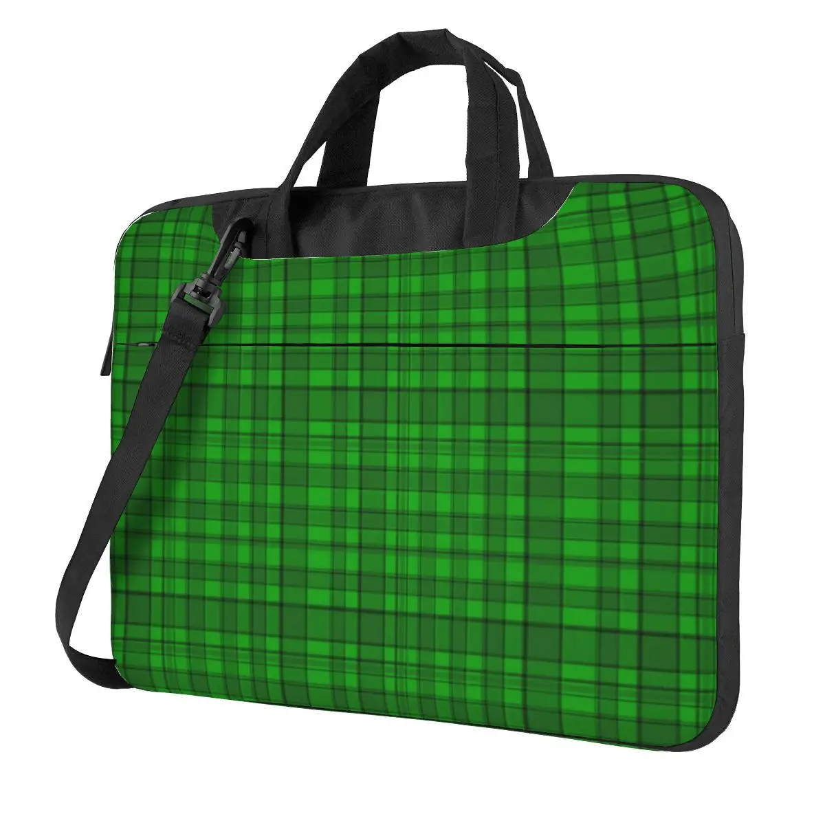 Irish Tartan Plaid Laptop Bag Green Black For Macbook Air Pro Acer Dell