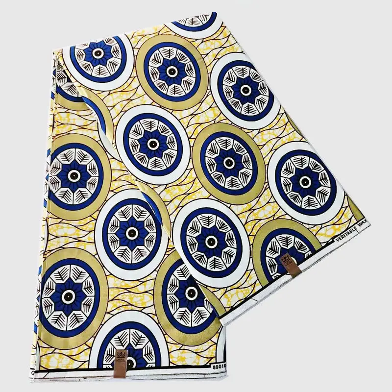 Item C2-4 Wax Print Fabric Super Golden Wax Cotton Party Cloth