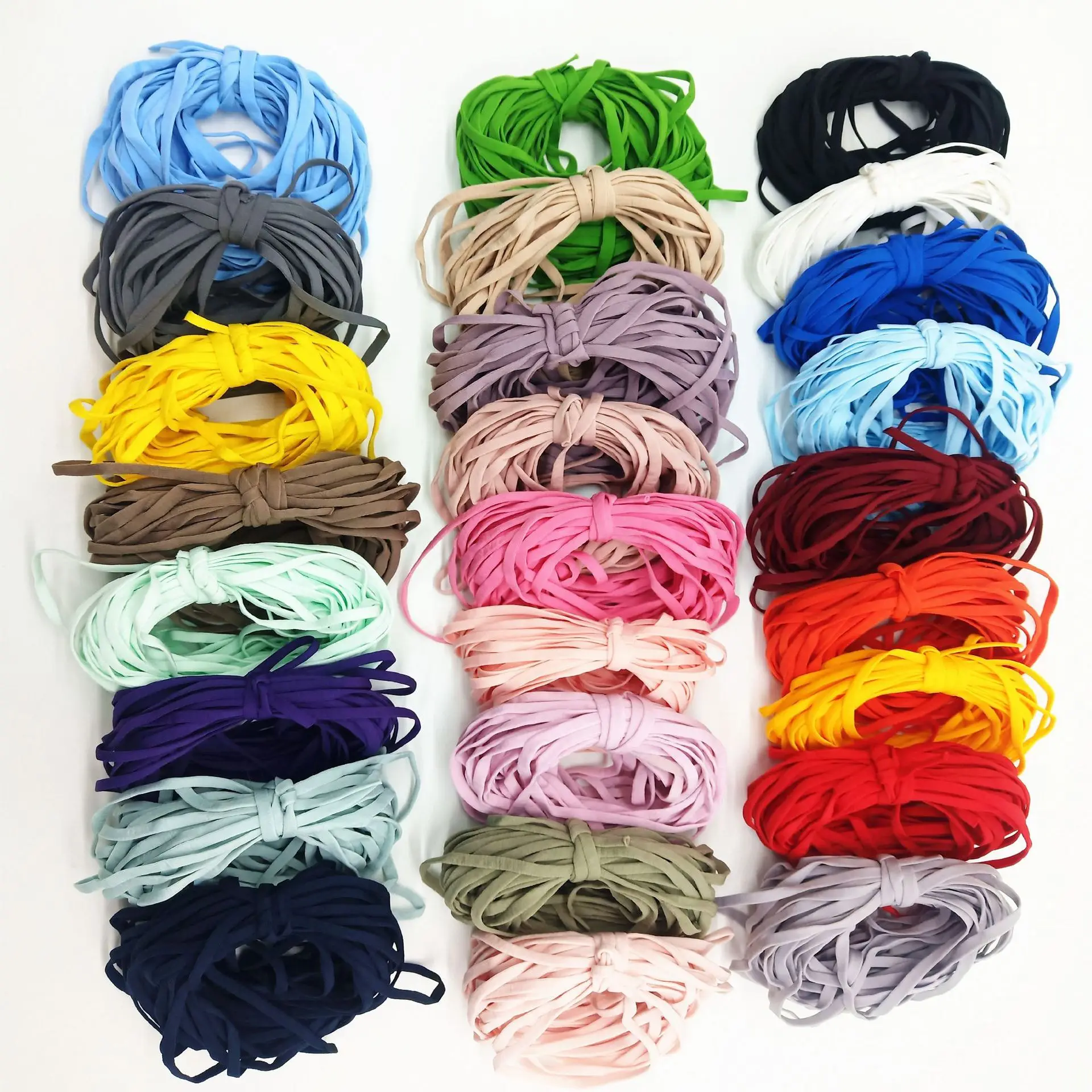 100metres/lot 5mm Plain Colour hollow elastic cord polyester stretch cords for adjustable mask cord ear rope DIY accessories
