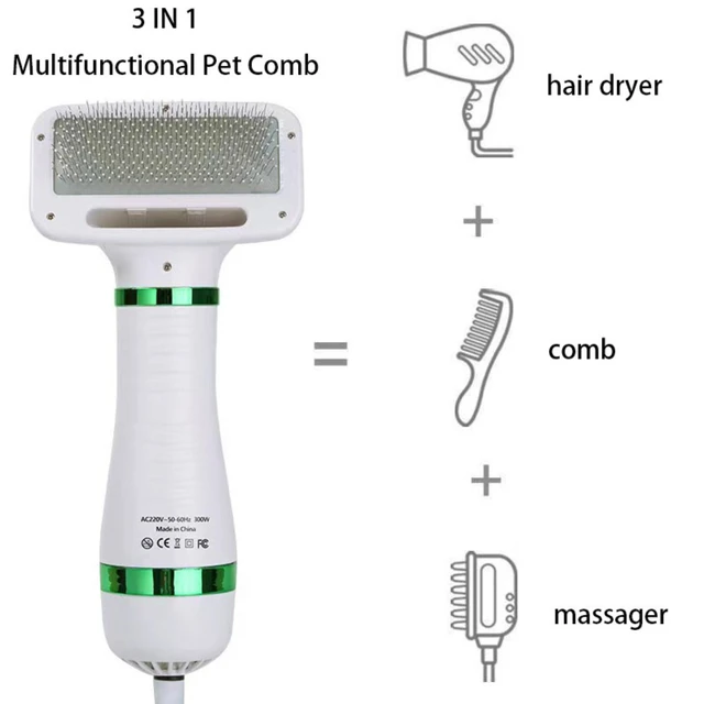 Gentle and Professional Portable Home Pet Hair Dryer with Efficient Slicker Brush - Powerful Blower for Dogs - Professional Groo 1
