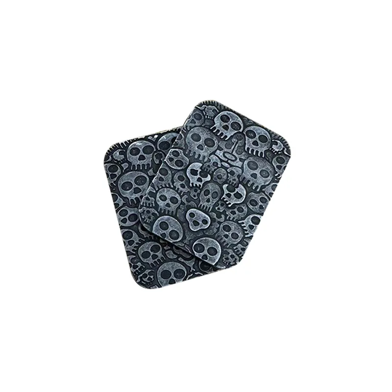 

Zinc Alloy Skull Fidget Toys Haptic Fidget PaPa Coins Clicker Stress Relief Toys