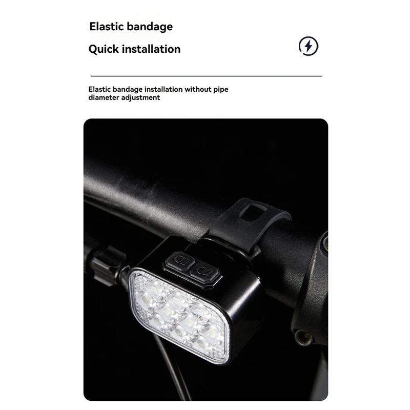 A64T-Bike USB Charging Front And Rear Light Set Mountain Helmet Road Bike Headlight Taillight