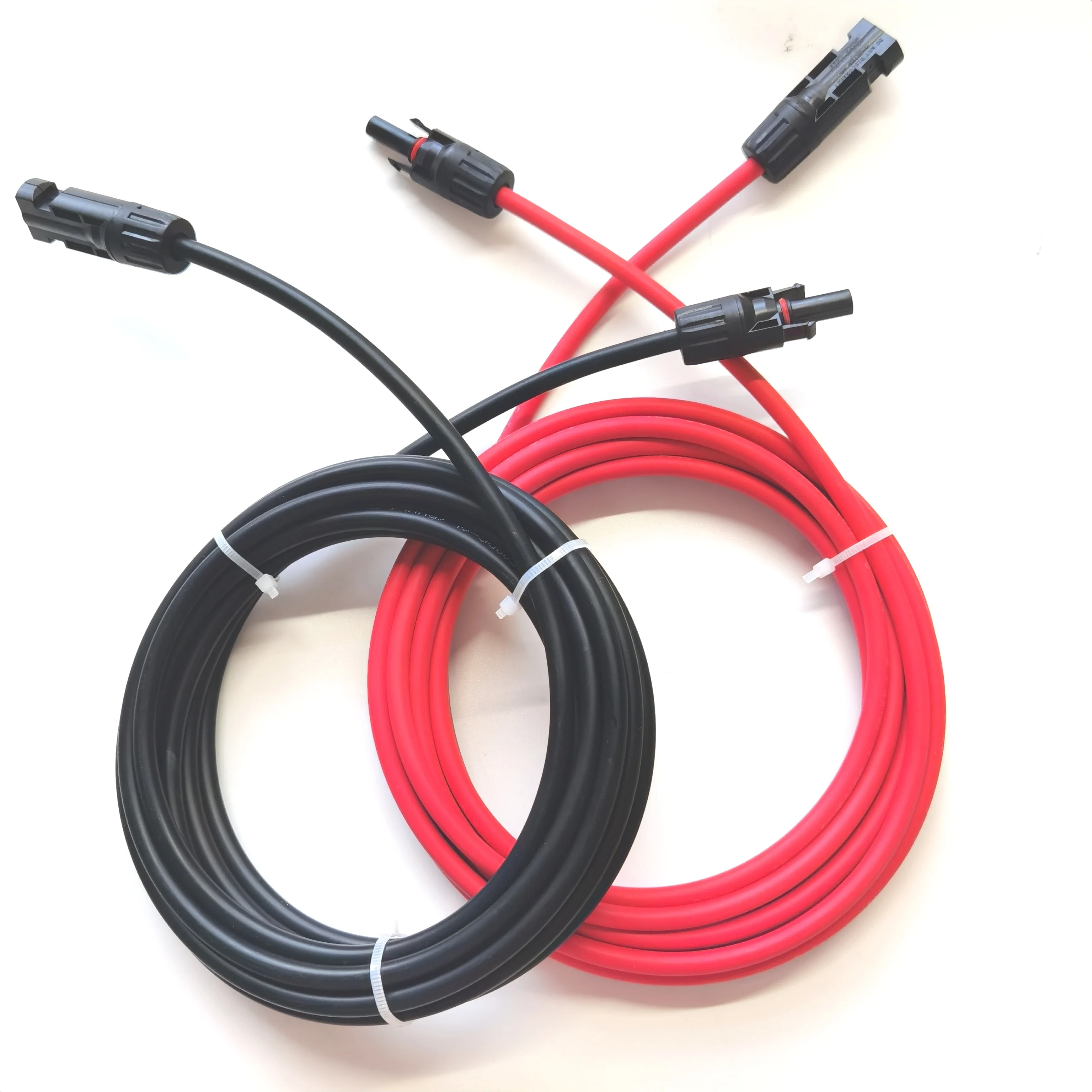 1 Pair Red and Black Double Ends Solar Extension Cable with Connector 2-10