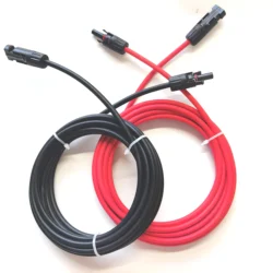 Red and Black Double-End Solar Extension Cable with Connector, 2-10 Meters, 4mm2/6mm2 Photovoltaic Wire - 1Pair 2m 78.74 inch (Red and Black)