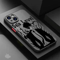 Anime S-Solo Nivelazioni Cassa Del Telefono Per iPhone 16 15 14 13 12 11 Mini Pro Max X XR XSMax 7 8 Plus Opaco Trasparente Della Copertura Posteriore 10