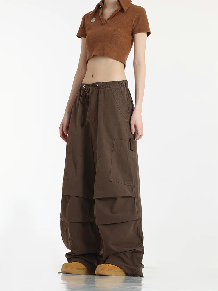 

Women Cargo Pants Y2k Retro High Street 2000s Fashion Streetwear Baggy High Waist Trousers Vintage Harajuku Wide Leg Pants 2023