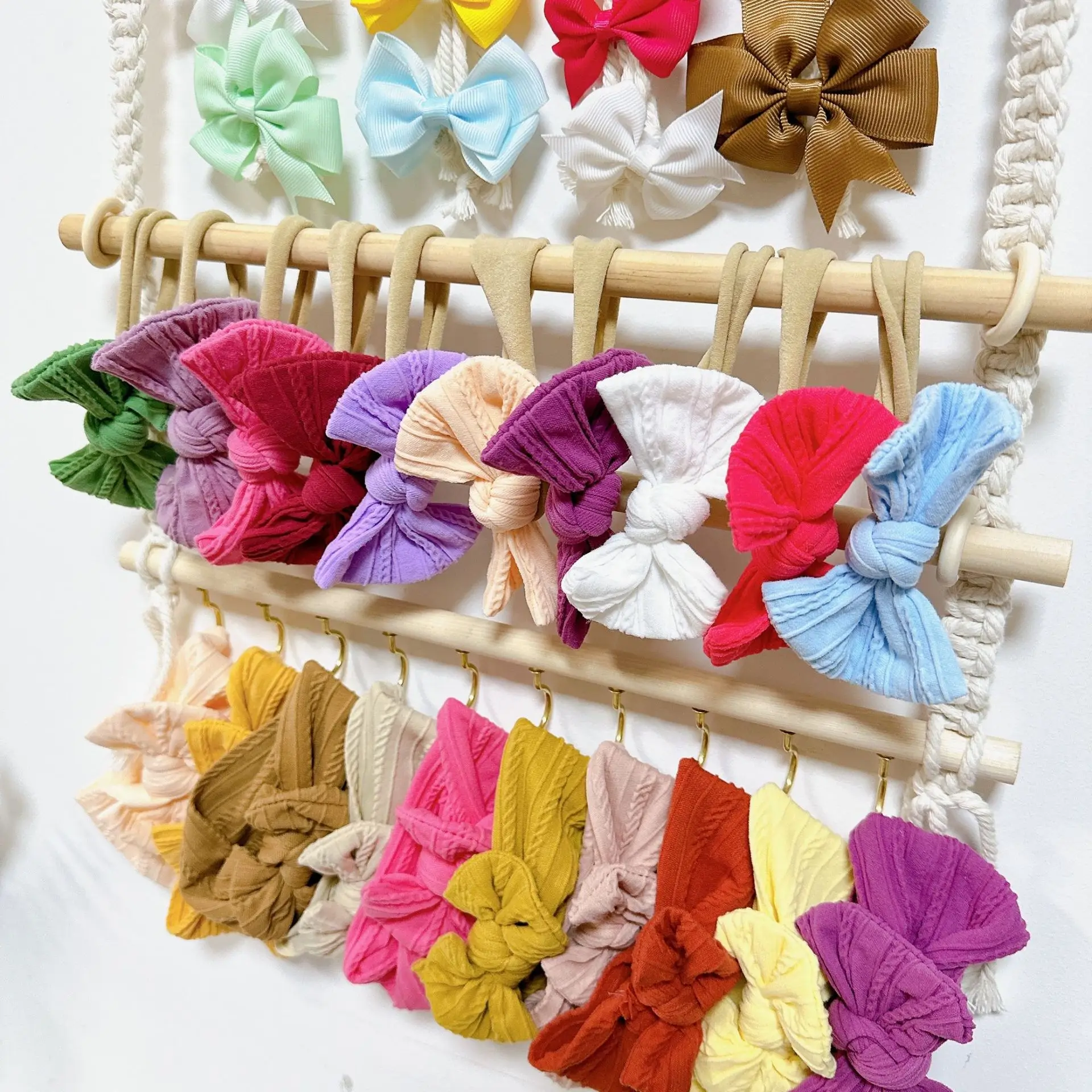 Macramé para colgar en la pared, soporte para diadema bohemia