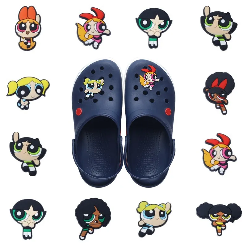 

Hot sell1PCS Cartoon Animation Girls PVC Sandals Shoe Charms Accessories DIY Shoe Decoration for Croc Jibz Kids Favor X-mas Gift