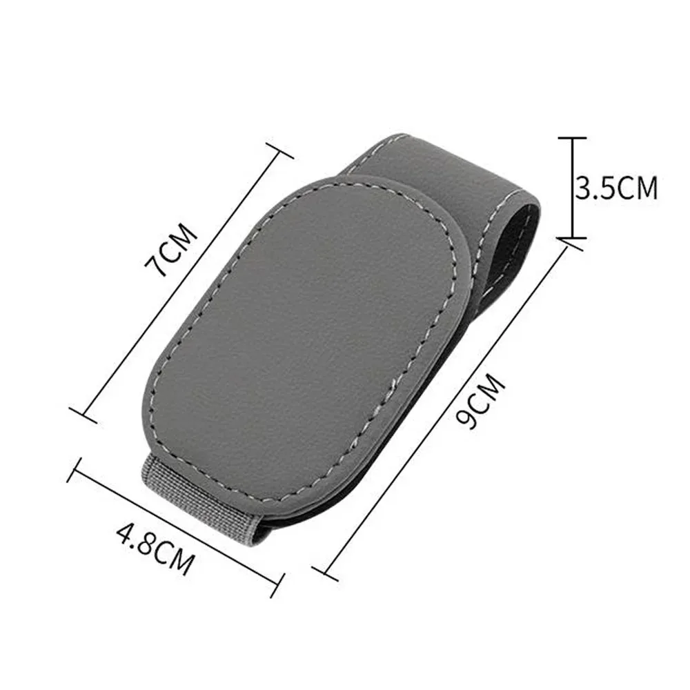 Porta Occhiali Magnetico Per Auto - 2 Pezzi In Pelle PU, Si Fissa Alla Visiera - Per Occhiali Da Sole E Da Vista