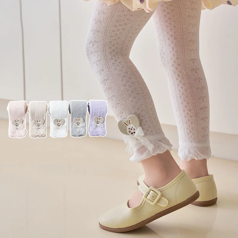 

Children Leggings For Spring Toddler Girls Cotton Soft Lace Cute Love Bee Skinny Pants Elastic Tights Trousers Kids Leggings