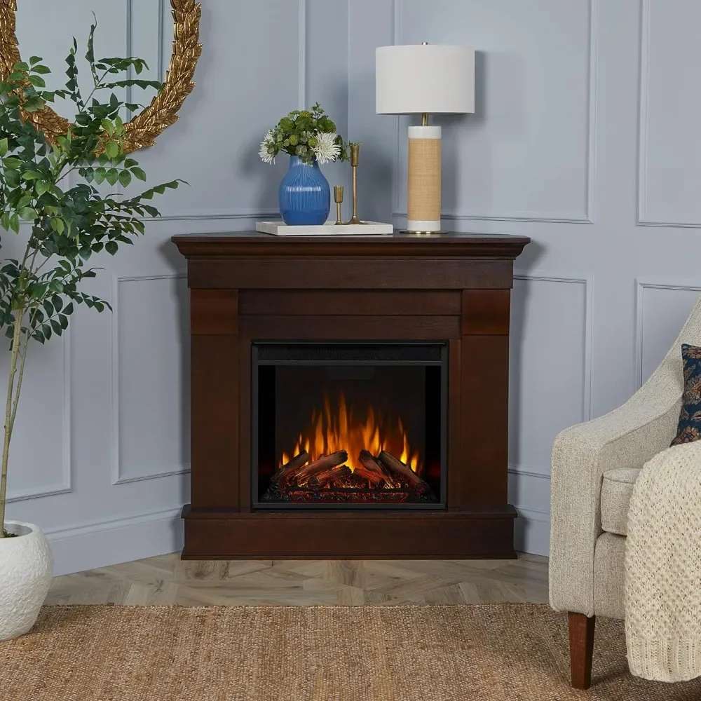 Chateau 41" Corner Electric Fireplace with Mantel for Living Room or Bedroom, Replaceable Fireplace Insert Heater 2