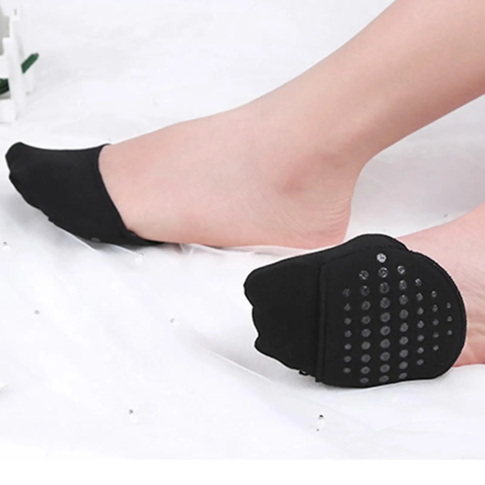 

2x Cotton Women Cotton Toe Pads Pain Relief for High Heels Cushion Black