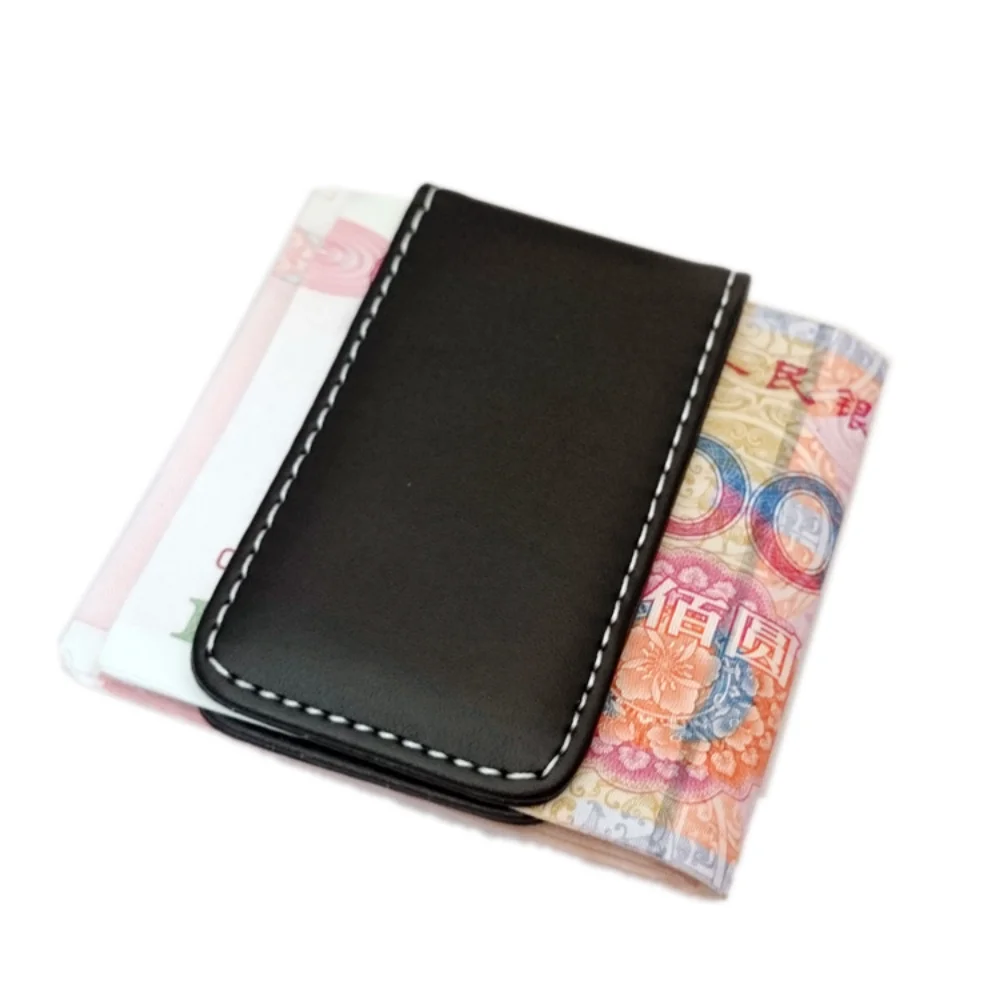 Compact Magnetic Leather Money Clip
