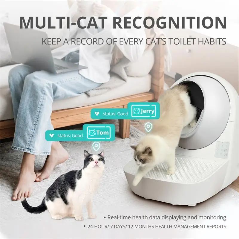 CATLINK Luxury Automatic Cat Litter Box Pro WIFI App Control Double Odor Self Cleaning Toilet for Cat Semi-closed Tray Sanitario 6