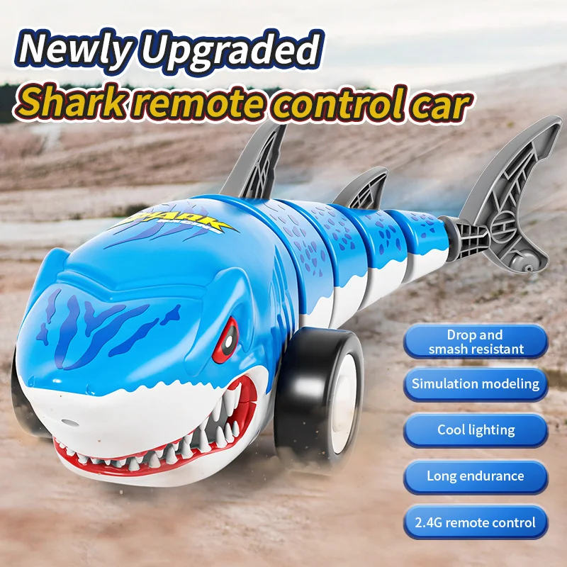 RC Shark Car with Cool Light and Stunt Rotating Tail