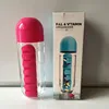 Portable Water Bottle with Built-in Pill Box for Medicines, Vitamins, Perfect for Outdoor, Gym, Fitness, Camping and Traveling 2
