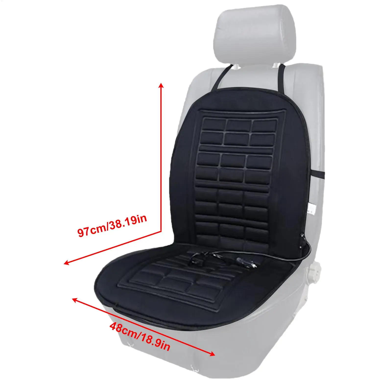 Winter Heated Car Seat Cover Warmer Automotive Accessories 12V Car Seat Warmer Pad with 2 Levels Car Seat Protector Cloak Cover