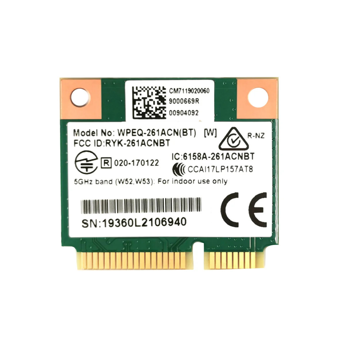 

QCA6174 WPEQ-261ACN(BT) WIFI Card 802.11AC 867M QCA6174 Bluetooth 4.2 WIFI 5 Mini PCIe Wireless