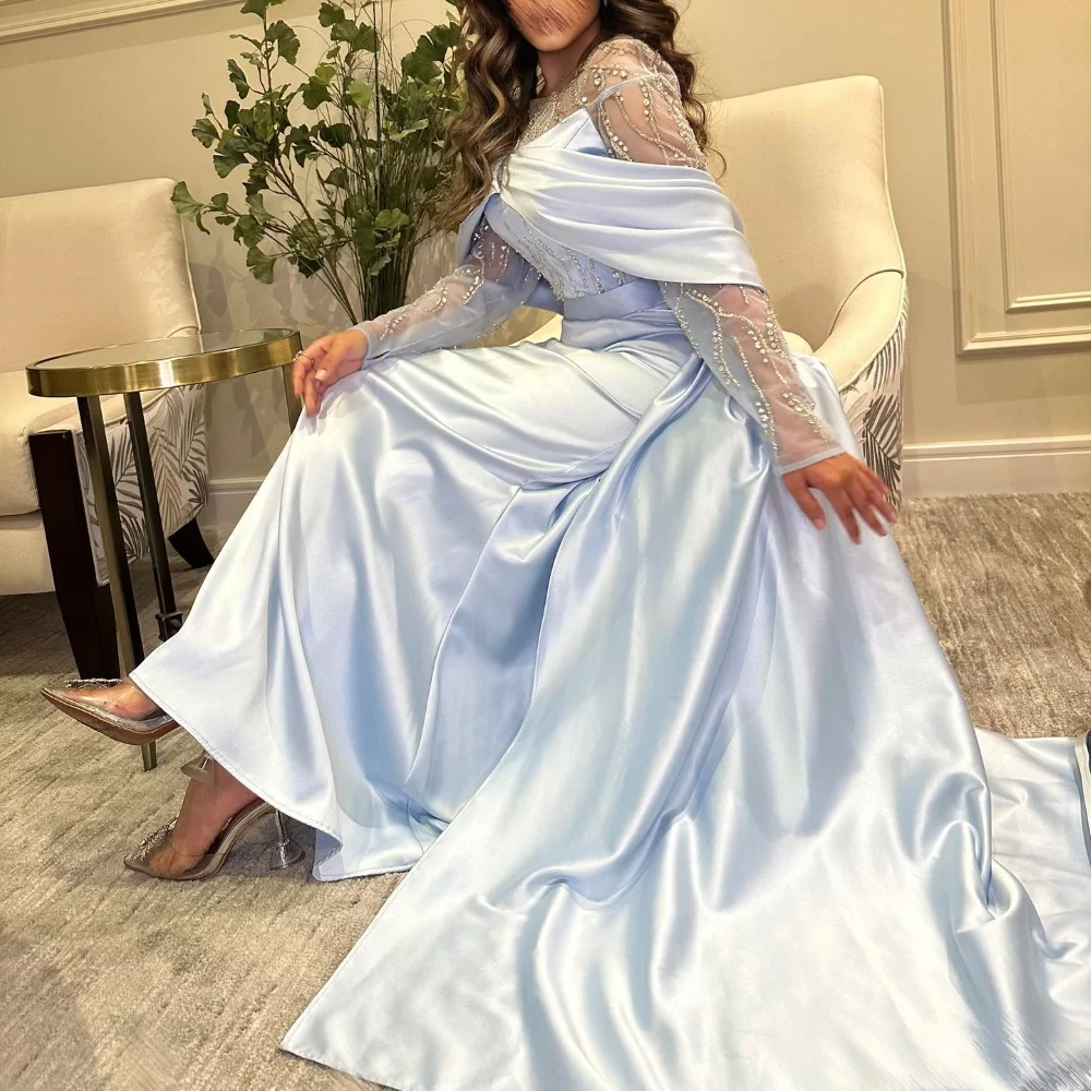 

Serendipity Formal Occasion Floor-Length Trumpet Evening Dress Off The Shoulder Lace Sequined Long Train Prom Gown For Women