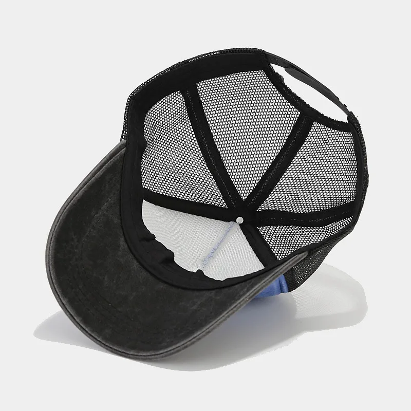 Adult casual breathable sports hats Men women patchwork mesh baseball caps Custom logo embroidery fishing golf hats for women 5