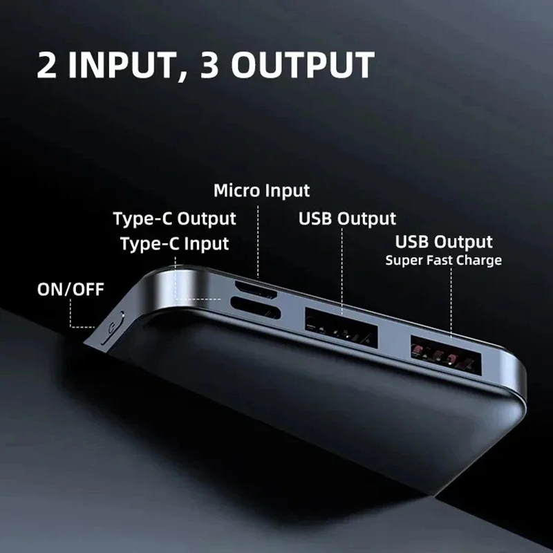 50000mAh High Capacity Power Bank 120W Fast Charging Powerbank Portable Battery Charger For iPhone Samsung Huawei 2