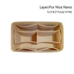 Durable Premium Felt Handbag Organizer with Portable Insert Divider (Layer - For Nice Nano)