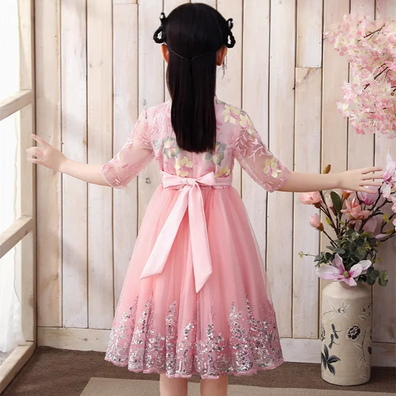 فستان صيفي للفتيات زي تشيونغسام روب فتاة كاجوال مل...