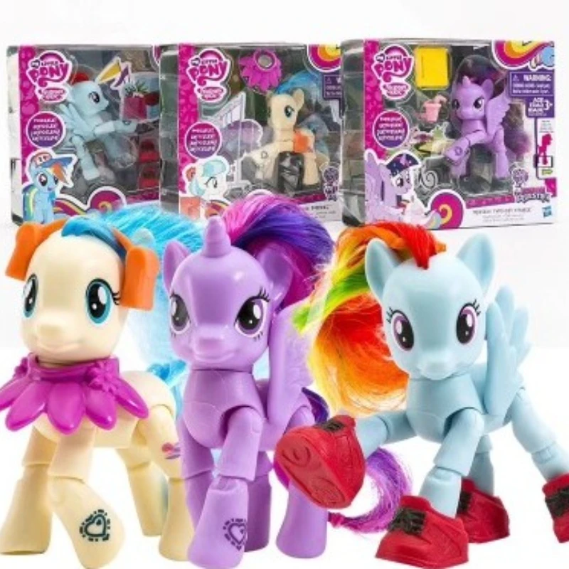 Hasbro-My Little Pony Movable Joint Pinkie Pie Action Figures, Twilight Sparkle, Fluttershy, B3602, modelos de brinquedos para meninas