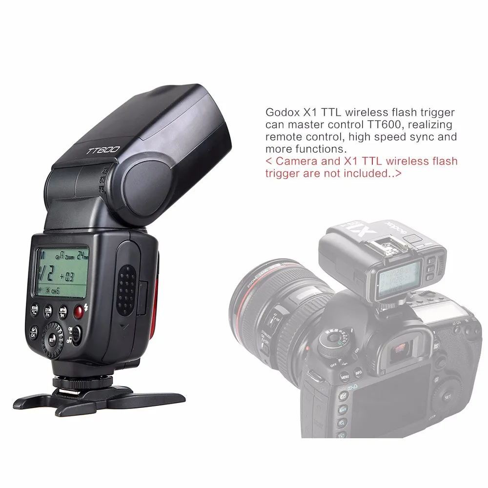 Godox TT600 TT600-S 2.4G Wireless GN60 Master/Slave Camera Flash Speedlite for C