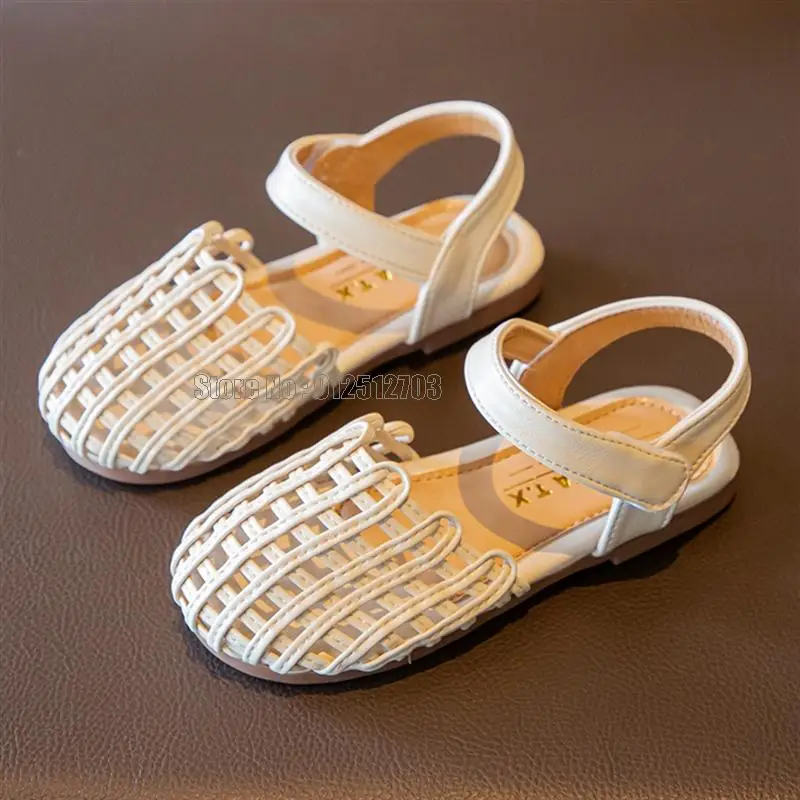 Girl Sandals Hollow Out Vacation Gladiator Style Outdoor Children Flat Toddler Fashion Summer Soft Kid Shoes 6