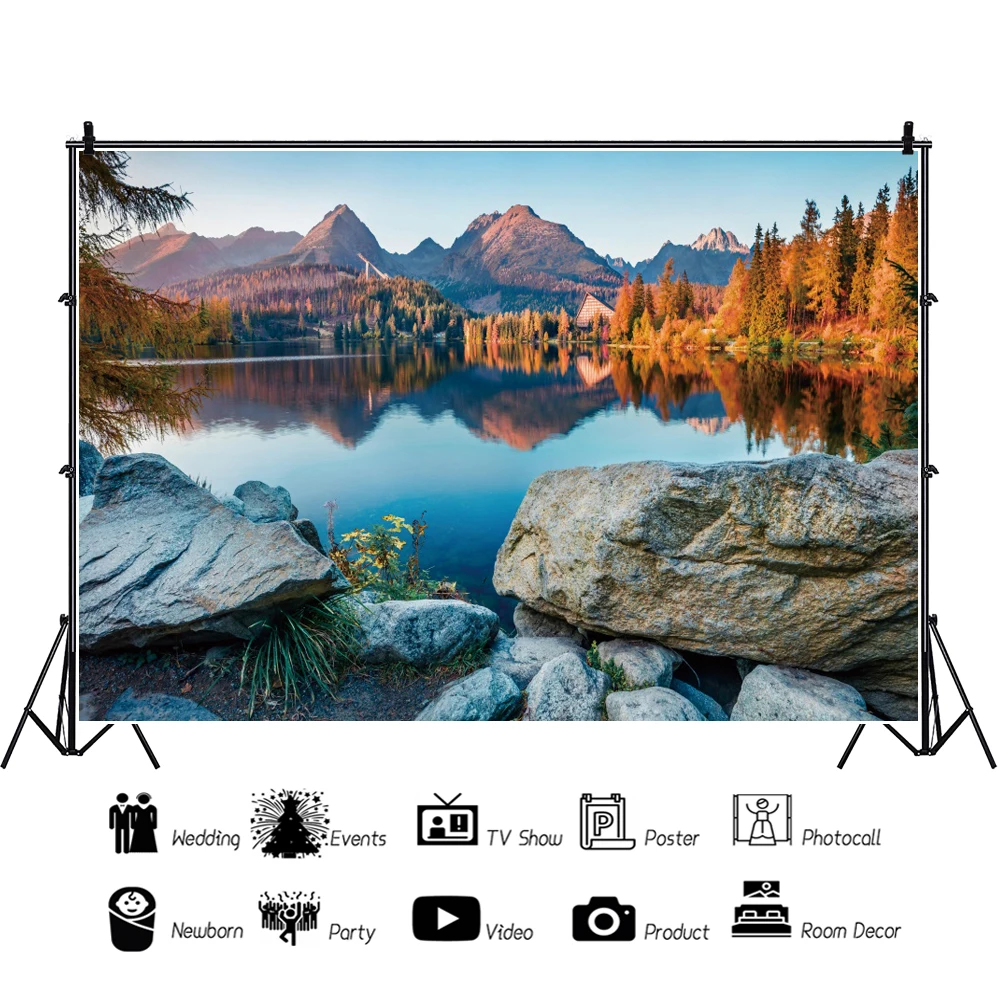 Natuur Landschap Achtergrond Waterval Water Berg Bos Bloem Lente Herfst  Landschap Achtergrond Fotografie Banner Props - AliExpress, image size:1000x1000