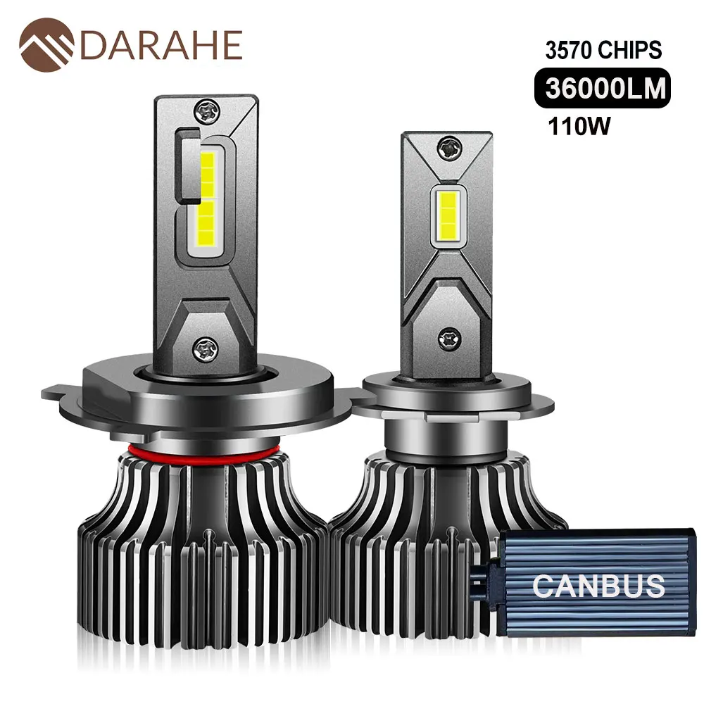 

Светодиодная лампа для фар DARAHE, 110 Вт, 9005 лм, H7, Canbus, H1, H4, H8, H9, H11, 9006, 6000, HB3, HB4, 12 В, 24 В, турболампа для автомобиля, грузовика, K