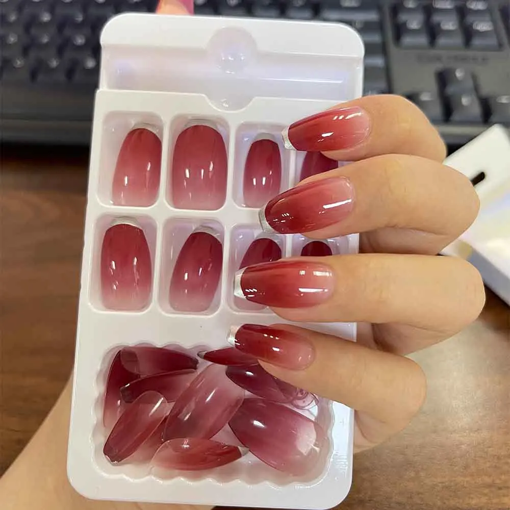 ネイルキット,短くて正方形,6箱,144個,花柄,再利用可能,3D - AliExpress