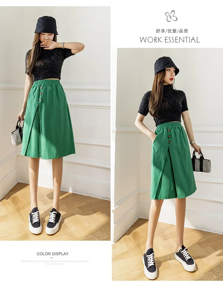 Wide-Legged Culottes Junior High School Students Summer Thin Loose Fashion Thin Casual Trousers Five-Point Shorts cute skirts