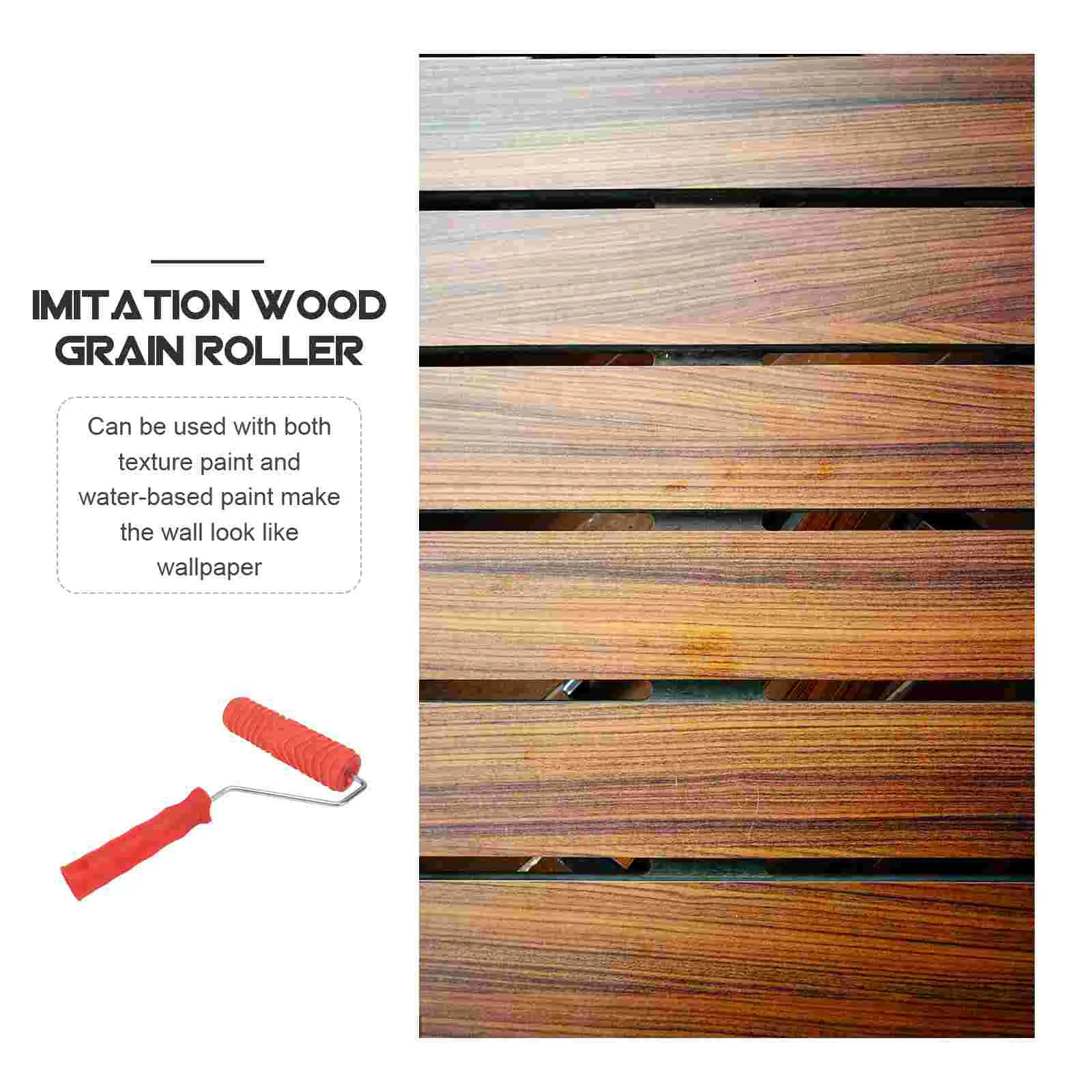 Wood Grain Tool with Handle 6 Rubber Graining Pattern Stamp Wall
