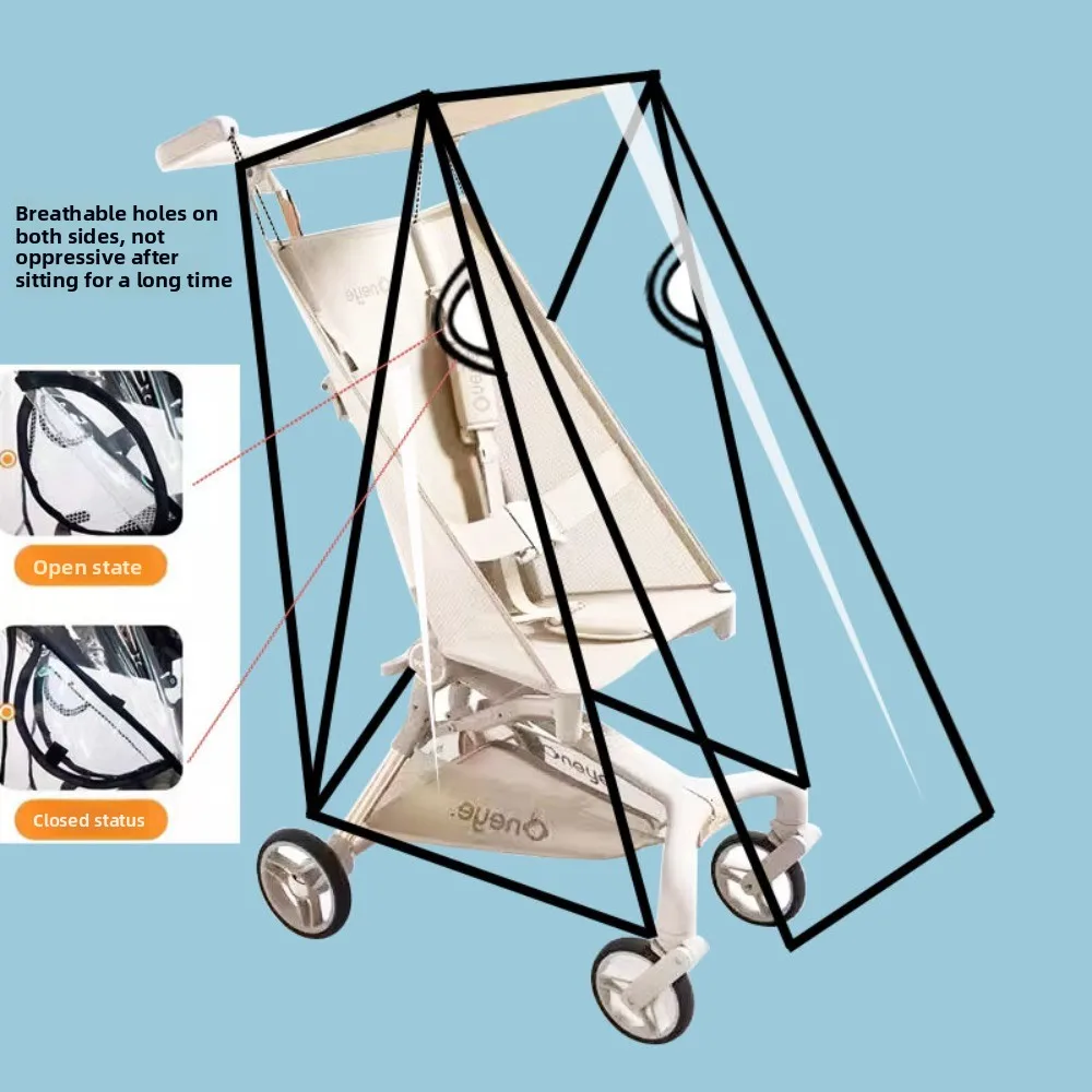 Transparent Baby Umbrella Stroller Rainproof Cover Waterproof Windproof Pocket Stroller Rain Cover Protective Shield Travel