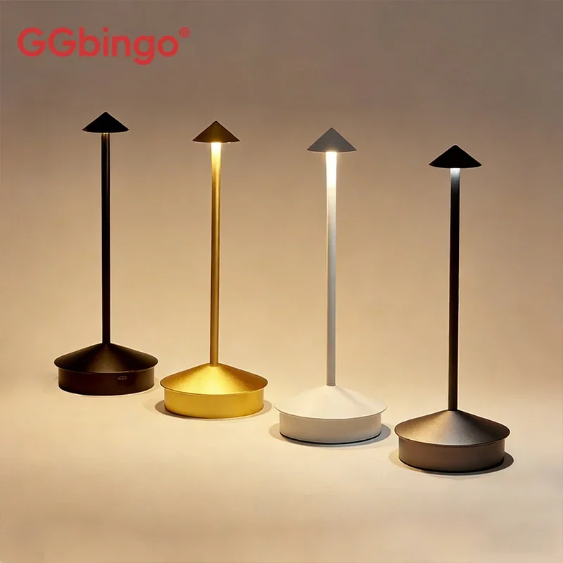 Rechargeable Touch Sensor LED Table Lamp - Cordless Ambient Night Light with 3 Adjustable Colors
