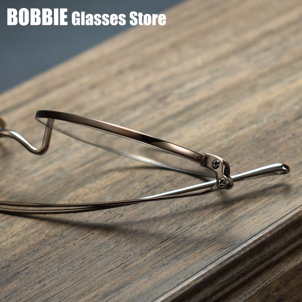 Saddle Bridge Glasses Metal Frame Glasses Without Nose Pads