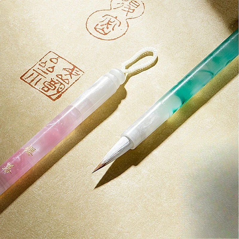 Lanzhai 작은 붓 서예 세트 초보자 중국어 그림 세심한 전문 연습 학생용 일상 사용을 위한 미술 도구